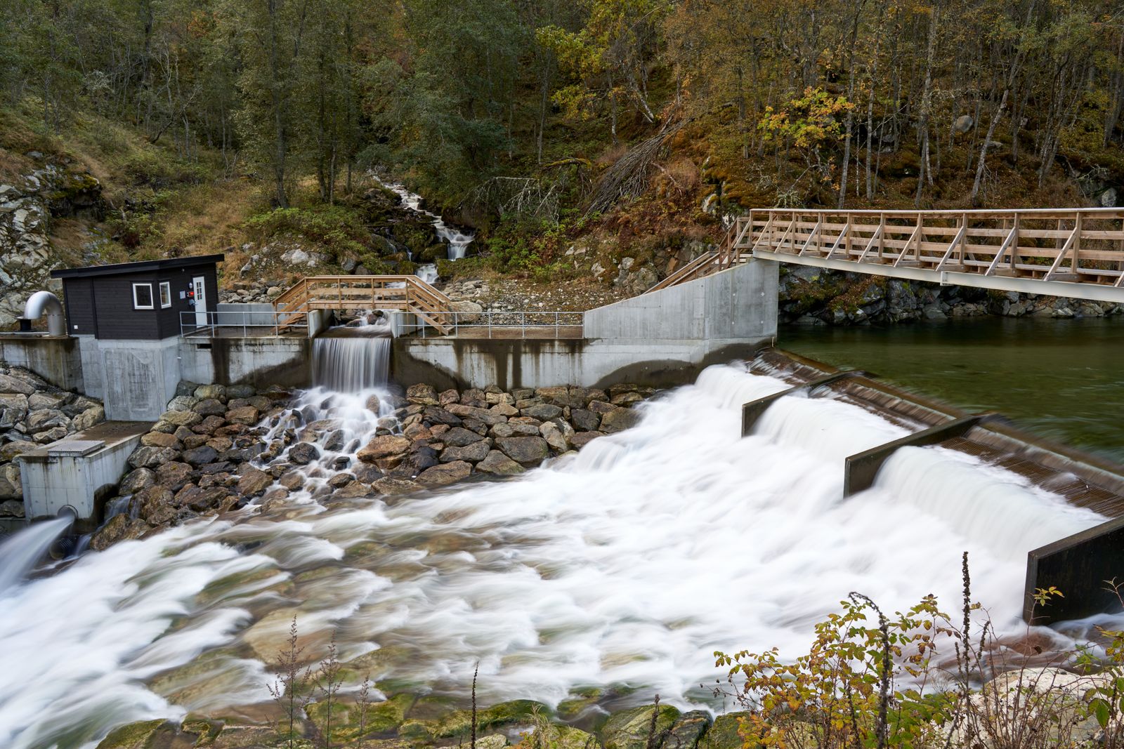 Small hydro weir and intake structure